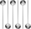 6 Pack Coffee Spoons, Round Dessert Spoons, Stainless Steel Tea Spoon Set for Chocolate, Cake,Ice Cream