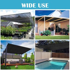 6ft*8.5ft Heavyweight black sunshade net with snap-on design for sun protection, windproofing, and patio/balcony shading.