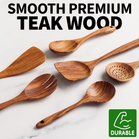Six-piece wooden cooking spoon set – heat-resistant