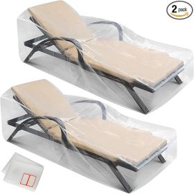 2-Pack Waterproof Outdoor Chaise Lounge Covers for Patio Furniture