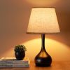 ONEWISH Touch Bedside Lamp for Bedroom, 3-Way Dimmable Farmhouse Table Lamps for Nightstand with Fabric Shade