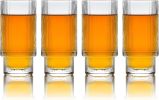 Greenline Goods Ripple Drinking Glasses - 12 oz Modern Kitchen Glassware Set Unique Vintage Cups For Weddings, Cocktails Or Modern Bar - Set of 4