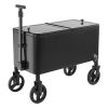 80 Quart Rolling Ice Chest Cart, with 2-Stage Telescopic Pull Handle and 2 Swivel Casters, Portable Table Beach Patio Party Bar Cold Drink Beverage
