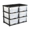Plastic Storage Drawers, 2 Pack Storage Organizer Drawer, 6 Drawers Closet Organization and Storage Dividers