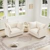 Set of 2 Slipcovered Armchairs,Deep Seat Accent Chair Set for Living Room, Reading Room, Bedroom and Working Spaces