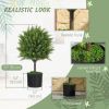 Set of 2 Decorative Artificial Plants, Cedar Topiary Trees in Pots, Fake Plants for Home Indoor outdoor Decor, Green