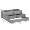 3 Tier Elevated Wood Flower Box Raised Garden Bed with Water Draining Fabric for Soil Gray for Vegetables Herbs