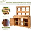 [Assembly Video Provided] 65.7'' H Tall Garden Potting Bench Table with Hutch,Patio Storage Workstation with 3 Shelves,6 Drawers