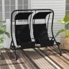2-Seat Outdoor Porch Swing, with Independent Seat Swing, Cushion, Anti-Slip Foot Pads, Cup Trays, for Patio, Garden, Black