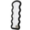 Flannel Full Length Wave Floor Mirror for Bedroom living room Hanging or Against The Wall black
