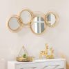 Metal Wall Art Modern Mirror Decor Home Hanging Wall Sculptures for Living Room Bedroom Dining Room Gold
