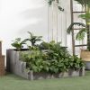 3 Tier Elevated Wood Flower Box Raised Garden Bed with Water Draining Fabric for Soil Gray for Vegetables Herbs
