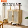 VEVOR Rattan Cabinet, Rattan Storage Cabinet 31.5inch with 2 Magnetic Doors and Adjustable Shelves, Sideboard Buffet Cabinet for Hallway, Entryway