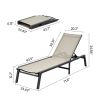 Outdoor Chaise Lounge Chair Set of 2, 400 lbs Weight Capacity, Foldable Sun Tanning Chair, 5 Adjustable Positions, Easy Assembly