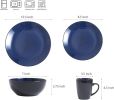 16 Piece Round Kitchen Dinnerware Set Stoneware