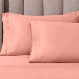 1000 Thread Count Egyptian Cotton Solid Pillowcase Set (Color: Dusted Rose, size: Standard)