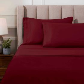 Egyptian Cotton 1000 Thread Count Eco-Friendly Solid Sheet Set (Color: Burgundy, size: Full)