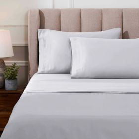 Egyptian Cotton 1000 Thread Count Solid Sheet Set Olympic Queen (Color: Platinum, size: Olympic Queen)