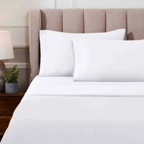 Egyptian Cotton 1000 Thread Count Eco-Friendly Solid Sheet Set (Color: White, size: King)