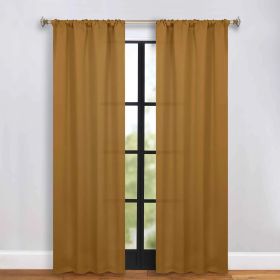 Solid Room Darkening Rod Pocket Blackout Curtain Panels, Set of 2 (Color: Camel, size: 36" x 84")
