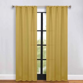 Solid Room Darkening Rod Pocket Blackout Curtain Panels, Set of 2 (Color: Mustard Yellow, size: 36" x 84")