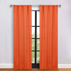Solid Room Darkening Rod Pocket Blackout Curtain Panels, Set of 2 (Color: Rust, size: 36" x 84")