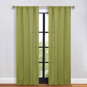 Solid Room Darkening Rod Pocket Blackout Curtain Panels, Set of 2 (Color: Sage, size: 36" x 84")