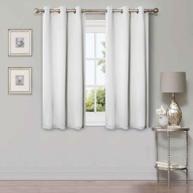 Solid Machine Washable Room Darkening Blackout Curtains, Set of 2 (Color: Snow White, size: 26" X 63")