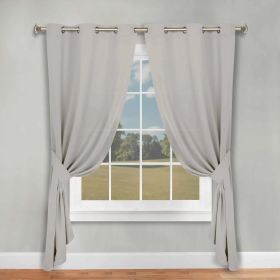 Classic Modern Solid Room Darkening Blackout Curtain Panels, Set of 2 (Color: Chrome, size: 46" x 84")