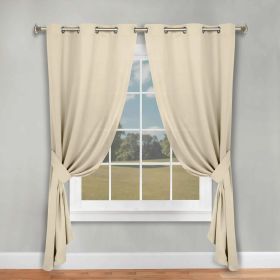 Classic Modern Solid Room Darkening Blackout Curtain Panels, Set of 2 (Color: Ivory, size: 46" x 84")