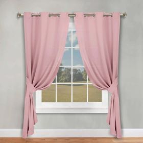 Classic Modern Solid Room Darkening Blackout Curtain Panels, Set of 2 (Color: Mauve Chalk, size: 46" x 84")