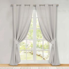 Classic Modern Solid Room Darkening Blackout Curtain Panels, Set of 2 (Color: Marshmallow, size: 46" x 108")