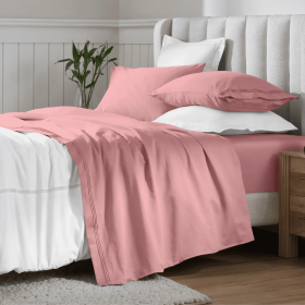 Egyptian Cotton 650 Thread Count Eco-Friendly Solid Sheet Set (Color: Blush, size: Twin)