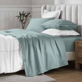 Egyptian Cotton 650 Thread Count Eco-Friendly Solid Sheet Set (Color: Teal, size: Twin)