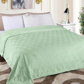 Alaska Diamond Fleece Plush Ultra-Soft Fluffy Blanket (Color: Seafoam, size: Throw)