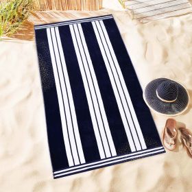 Striped Extra Large Oversized Absorbent Quick Dry Cotton Beach Towel (Set of: 6 Piece Beach Towel Set, Color: Blue)