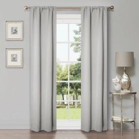 Solid Machine Washable Room Darkening Blackout Curtains, Set of 2 (Color: Chrome - 2 Piece, size: 26" X 84")
