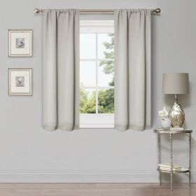 Solid Machine Washable Room Darkening Blackout Curtains, Set of 2 (Color: Chrome - 2 Piece, size: 26" X 63")