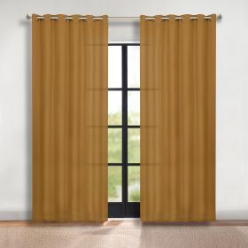 Classic Modern Solid Room Darkening Blackout Curtain Panels, Set of 2 (Color: Camel, size: 70" x 120")