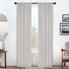 Solid Room Darkening Blackout Curtain Panels, Back Tabs, Set of 2 (Color: Chrome, size: 26" X 84")