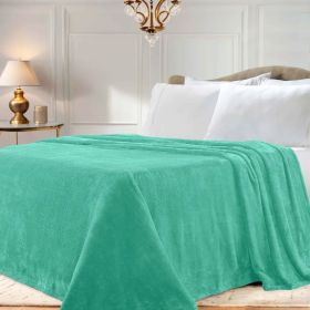 Fleece Plush Medium Weight Fluffy Soft Solid Decorative Blanket (Color: Turquoise, size: Throw XL)