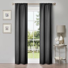 Solid Machine Washable Room Darkening Blackout Curtains, Set of 2 (Color: Grey - 2 Piece, size: 26" X 84")