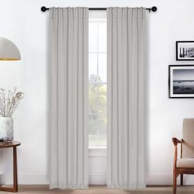 Solid Room Darkening Blackout Curtain Panels, Back Tabs, Set of 2 (Color: Marshmallow, size: 26" X 84")