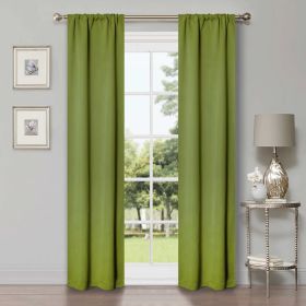 Solid Machine Washable Room Darkening Blackout Curtains, Set of 2 (Color: Sage, size: 26" X 84")