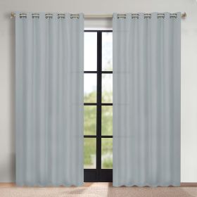 Classic Modern Solid Room Darkening Blackout Curtain Panels, Set of 2 (Color: Slate Blue, size: 52" x 72")