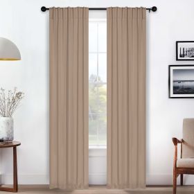 Solid Room Darkening Blackout Curtain Panels, Back Tabs, Set of 2 (Color: Smokey Ash, size: 26" X 84")