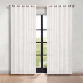 Classic Modern Solid Room Darkening Blackout Curtain Panels, Set of 2 (Color: White, size: 70" x 108")