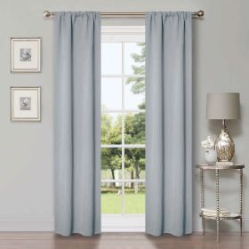 Solid Room Darkening Rod Pocket Blackout Curtain Panels, Set of 2 (Color: Stone Blue, size: 26" X 84")