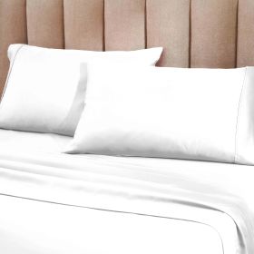 1200 Thread Count Cotton Rich Solid Deep Pocket Bed Sheet Set (Color: White - 6 Piece, size: Queen)
