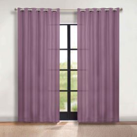 Classic Modern Solid Room Darkening Blackout Curtain Panels, Set of 2 (Color: Wisteria, size: 70" x 108")